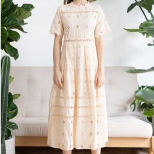 Embroidered Crochet Dress